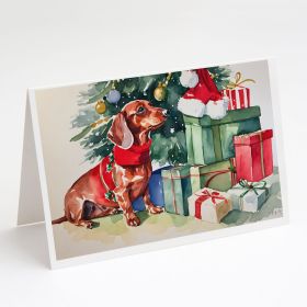 Dachshund Christmas Greeting Cards Pack of 8 Blank Cards with Envelopes Whimsical A7 Size 5x7 Blank Note Cards