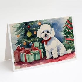 Bichon Frise Christmas Greeting Cards Pack of 8 Blank Cards with Envelopes Whimsical A7 Size 5x7 Blank Note Cards