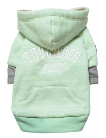 Touchdog Hampton Beach Designer Ultra Soft Sand-Blasted Cotton Pet Dog Hoodie Sweater (Color: Green, size: X-Small)