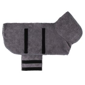 Pet Bath Towel For Dog & Cat; Microfiber Dog Bathrobe; Absorbent Cat Towel; Quick Dry Pet Bathrobe (Color: Grey, size: S)