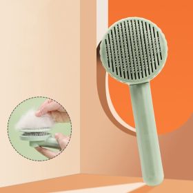 1pc Pet Grooming Brush Hair Removal Comb With Stainless Steel Teeth; Dematting Brush For Dogs & Cats (Color: Green)