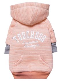 Touchdog Hampton Beach Designer Ultra Soft Sand-Blasted Cotton Pet Dog Hoodie Sweater (Color: Pink, size: X-Small)