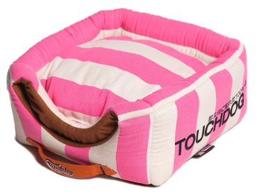 Touchdog Polo-Striped Convertible and Reversible Squared 2-in-1 Collapsible Dog House Bed (SKU: PB36PKLG)