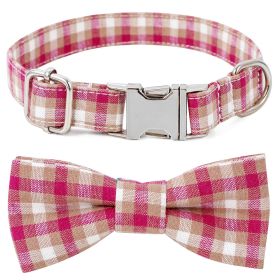 Plaid Dog Collar with Bow Pet Gift Adjustable Soft and Comfy Bowtie Collars for Small Medium Large Dogs (colour: Style 3, size: L 3.0x60cm)