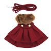 Wool Fur-Trimmed Dog Harness Coat by Doggie Design